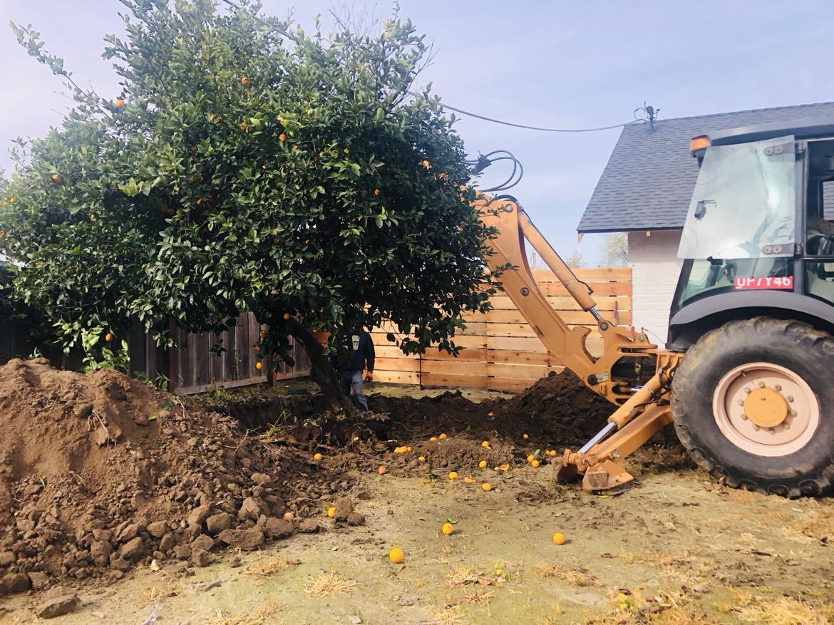 Backhoe loader rental with operator in Waterford, Ca.